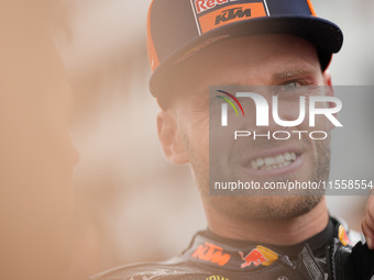 Brad Binder of South Africa and Red Bull KTM Factory Racing looks on prior to the MotoGP Race of MotoGP of San Marino at Misano World Circui...