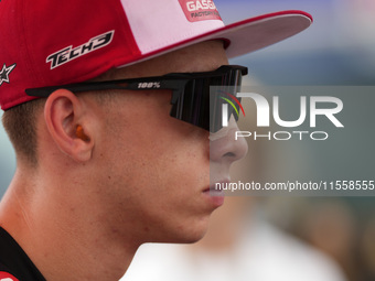 In Misano Adriatico, Italy, on September 8, 2024, Augusto Fernandez of Spain and Red Bull GASGAS Tech3 looks on prior to the MotoGP Race of...