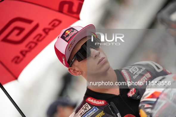 In Misano Adriatico, Italy, on September 8, 2024, Augusto Fernandez of Spain and Red Bull GASGAS Tech3 looks on prior to the MotoGP Race of...