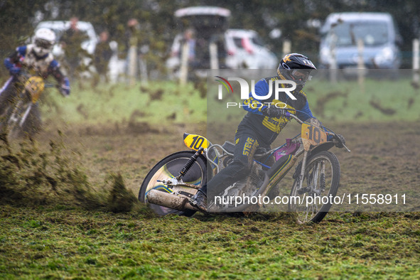 Tony Atkin (10) competes in the 500cc Upright Class during the ACU British Upright Championships in Woodhouse Lance, Gawsworth, Cheshire, on...