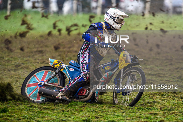 Jason Prynne (25) competes in the 500cc Upright Class during the ACU British Upright Championships in Gawsworth, Cheshire, on September 8, 2...