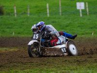 Russell Hall and Sam Hall compete in the 1000cc Sidecar Class during the ACU British Upright Championships at Woodhouse Lance, Gawsworth, Ch...