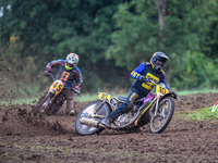 Tony Atkin (10) leads Shaun Bickley (45) in the 500cc Upright Class during the ACU British Upright Championships in Gawsworth, Cheshire, on...