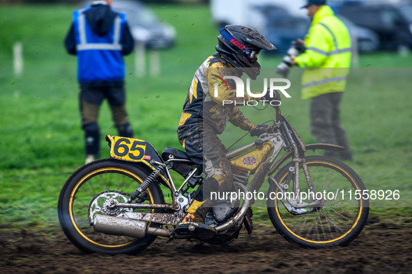 Tim Dixon (65) competes in the 500cc Upright Class during the ACU British Upright Championships in Gawsworth, Cheshire, on September 8, 2024...