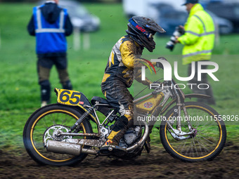 Tim Dixon (65) competes in the 500cc Upright Class during the ACU British Upright Championships in Gawsworth, Cheshire, on September 8, 2024...