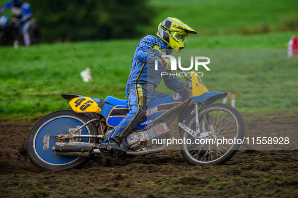 Ryan Ashcroft (45) competes in the 350cc/500cc Support Class during the ACU British Upright Championships in Woodhouse Lance, Gawsworth, Che...