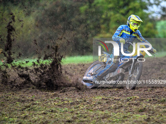 Ryan Ashcroft (45) competes in the 350cc/500cc Support Class during the ACU British Upright Championships in Woodhouse Lance, Gawsworth, Che...