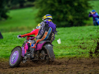 Clint Blondel and Max Chadwick (10) compete in the 1000cc Sidecar Class during the ACU British Upright Championships in Woodhouse Lance, Gaw...