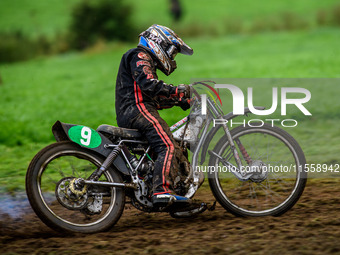 David James (9) competes in the 250cc Upright Class during the ACU British Upright Championships in Gawsworth, Cheshire, on September 8, 202...