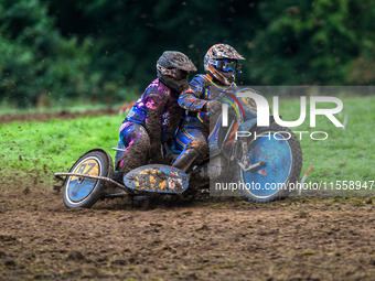 Richard Fred Jenner and Scott Gutteridge (87) are in action during the ACU British Upright Championships at Woodhouse Lance in Gawsworth, Ch...