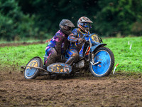 Richard Fred Jenner and Scott Gutteridge (87) are in action during the ACU British Upright Championships at Woodhouse Lance in Gawsworth, Ch...