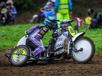 Phill Rowlands and Tom Rowlands (886) compete in the 500cc Sidecar Class during the ACU British Upright Championships in Gawsworth, Cheshire...