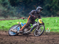 Jack Roberts (76) competes in the 500cc Upright Class during the ACU British Upright Championships in Gawsworth, Cheshire, on September 8, 2...