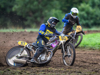 Tony Atkin (10) leads in the 500cc Upright Class during the ACU British Upright Championships in Gawsworth, Cheshire, on September 8, 2024....