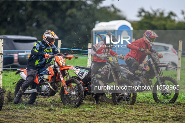 The Adult Motocross heat starts during the ACU British Upright Championships in Woodhouse Lance, Gawsworth, Cheshire, on September 8, 2024. 