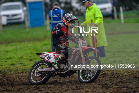 Jonathan Dowd (28) competes in the Adult Motocross Support Class during the ACU British Upright Championships in Gawsworth, Cheshire, on Sep...