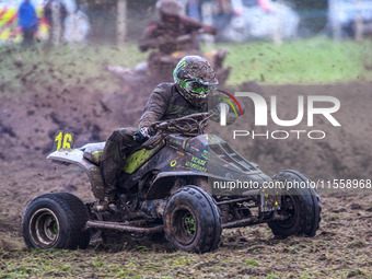 Richard Badham (16) competes in the Quad Class during the ACU British Upright Championships in Woodhouse Lance, Gawsworth, Cheshire, on Sept...