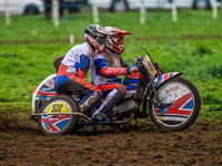 Nick Bull and Sam Hall (500) compete in the 500cc Sidecar Class during the ACU British Upright Championships in Gawsworth, Cheshire, on Sept...