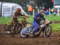 Peter Dugdale (11) leads Glyn Drake (72) in the 500cc Upright Class during the ACU British Upright Championships in Gawsworth, Cheshire, on...