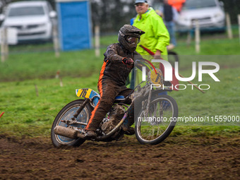 Jack Roberts (76) competes in the 500cc Upright Class during the ACU British Upright Championships in Woodhouse Lance, Gawsworth, Cheshire,...