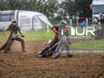 Paul Smith (80) leads Max Broadhurst (58) and GT16 in the GT140 Support Class during the ACU British Upright Championships in Gawsworth, Che...