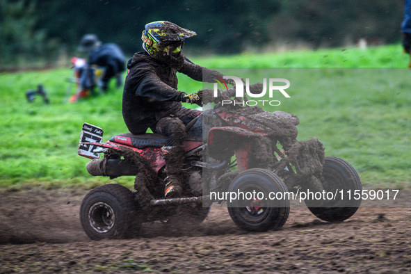 Ethan Williams (57) competes in the Quad Class during the ACU British Upright Championships in Woodhouse Lance, Gawsworth, Cheshire, on Sept...