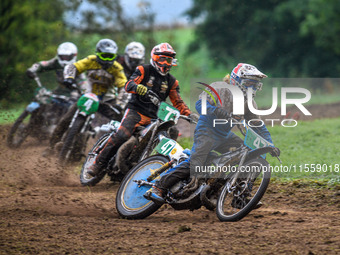 Simon Hammersley (47) leads the 250cc Upright Final during the ACU British Upright Championships in Gawsworth, Cheshire, on September 8, 202...