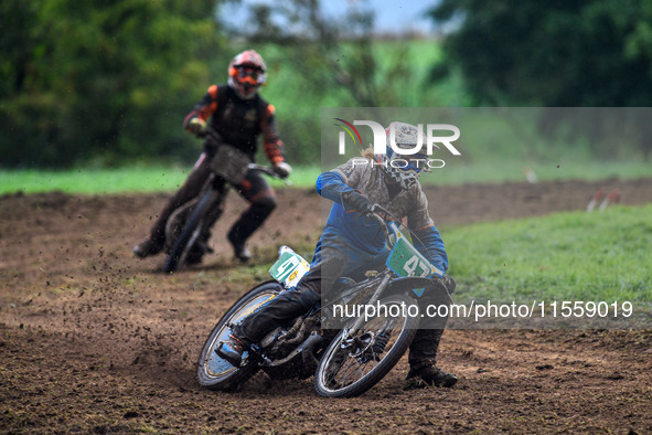 Simon Hammersley (47) leads the 250cc Upright Final during the ACU British Upright Championships in Gawsworth, Cheshire, on September 8, 202...