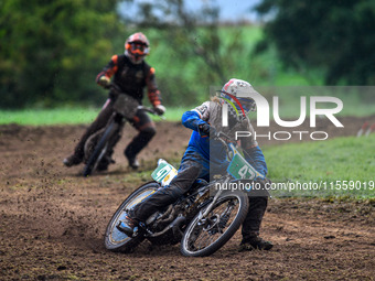 Simon Hammersley (47) leads the 250cc Upright Final during the ACU British Upright Championships in Gawsworth, Cheshire, on September 8, 202...