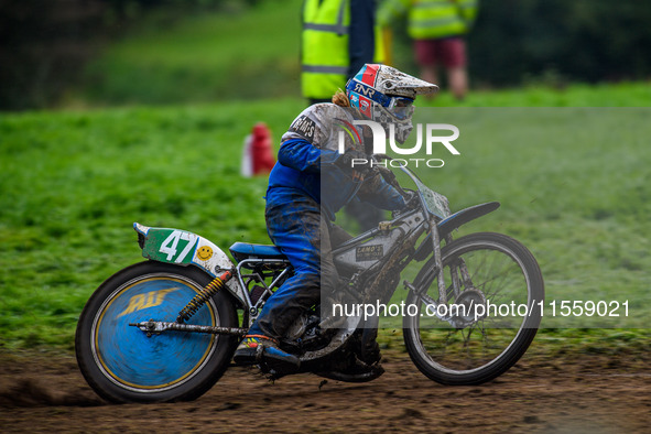 Simon Hammersley (47) wins the Upright 250 British Championship during the ACU British Upright Championships in Gawsworth, Cheshire, on Sept...