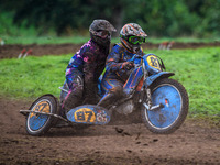 Richard Fred Jenner and Scott Gutteridge (87) are in action during the ACU British Upright Championships at Woodhouse Lance in Gawsworth, Ch...