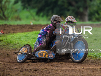 Richard Fred Jenner and Scott Gutteridge (87) are in action during the ACU British Upright Championships at Woodhouse Lance in Gawsworth, Ch...