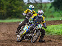 Rick Scarboro (79) leads stw501 in the 250cc Support Class Final during the ACU British Upright Championships in Gawsworth, Cheshire, on Sep...