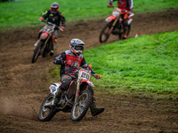 Jonathan Dowd (28) leads John Thompson (22) in the Adult Motocross Support Class Final during the ACU British Upright Championships in Gawsw...