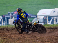 Tony Atkin (10) leads the Upright 500cc Final during the ACU British Upright Championships in Gawsworth, Cheshire, on September 8, 2024. (