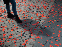 Pilgrims commemorate the victims of the Civilian-Military Dictatorship led by Augusto Pinochet at the General Cemetery in Santiago, Chile, o...