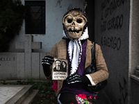 Pilgrims commemorate the victims of the Civilian-Military Dictatorship led by Augusto Pinochet at the General Cemetery in Santiago, Chile, o...