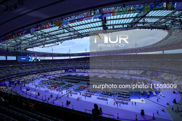 A general view inside the Stade de France during the closing ceremony on day eleven of the Paris 2024 Summer Paralympic Games at Stade de Fr...