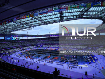 A general view inside the Stade de France during the closing ceremony on day eleven of the Paris 2024 Summer Paralympic Games at Stade de Fr...