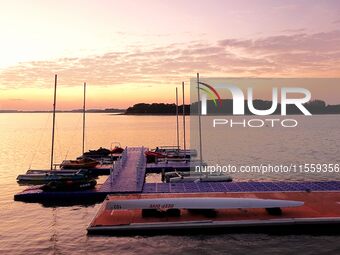 The view of Tangdao Bay under the sunrise in Qingdao, China, on September 9, 2024. (