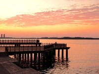 The view of Tangdao Bay under the sunrise in Qingdao, China, on September 9, 2024. (