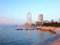 The view of Tangdao Bay under the sunrise in Qingdao, China, on September 9, 2024. (