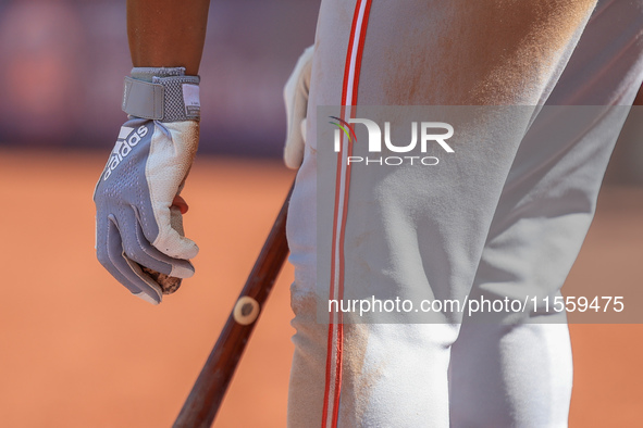 Will Benson #30 of the Cincinnati Reds prepares his bat while on deck during the fifth inning of the baseball game against the New York Mets...