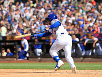 New York Mets' Jose Iglesias #11 bats during the sixth inning of the baseball game against the Cincinnati Reds at Citi Field in Corona, New...