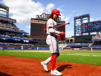 Jonathan India #6 of the Cincinnati Reds walks to the plate during the sixth inning of the baseball game against the New York Mets at Citi F...