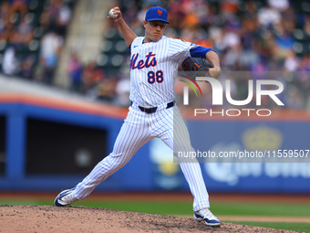 New York Mets relief pitcher Phil Maton #88 throws during the ninth inning of the baseball game against the Cincinnati Reds at Citi Field in...