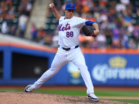 New York Mets relief pitcher Phil Maton #88 throws during the ninth inning of the baseball game against the Cincinnati Reds at Citi Field in...