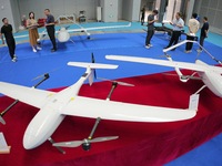 Visitors learn about drone products at an exhibition in Yantai, China, on September 5, 2024. According to the Ministry of Industry and Infor...