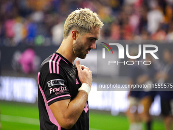 Inter Miami forward Leonardo Campana (8) during a Leagues Cup match between Inter Miami and Tigres at NRG Stadium in Houston, Texas, on Augu...