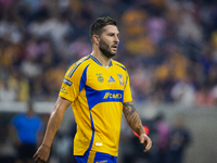 Tigres player Andre-Pierre Gignac (10) during a Leagues Cup match between Inter Miami and Tigres at NRG Stadium in Houston, Texas, on August...